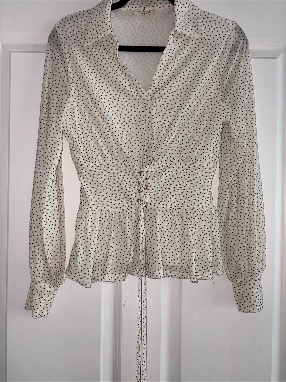 Ember Cream Polka Dot Blouse - Size M